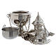 Thurible and boat in smooth polished silver-plated brass s4