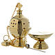 Censer and boat in golden brass, smooth s1