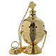 Censer and boat in golden brass, smooth s2