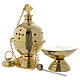 Thurible and boat in polished golden brass s1
