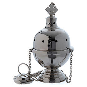 Turiboli e navette: Turibolo e Navetta lisci moderni in ottone argentato