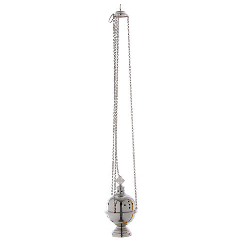 Modern smooth thurible and boat in silver-plated brass 6