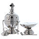 Modern smooth thurible and boat in silver-plated brass s1