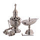 Thurible and boat with spoon in nickel-plated brass s1