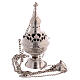 Thurible and boat with spoon in nickel-plated brass s3