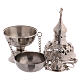 Thurible and boat with spoon in nickel-plated brass s4