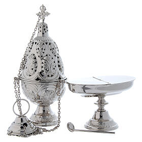 Elaborate thurible set and classic boat