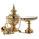 Incense set: censer and boat with spoon in brass s1