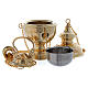 Boat thurible set with brass spoon and censer  s3