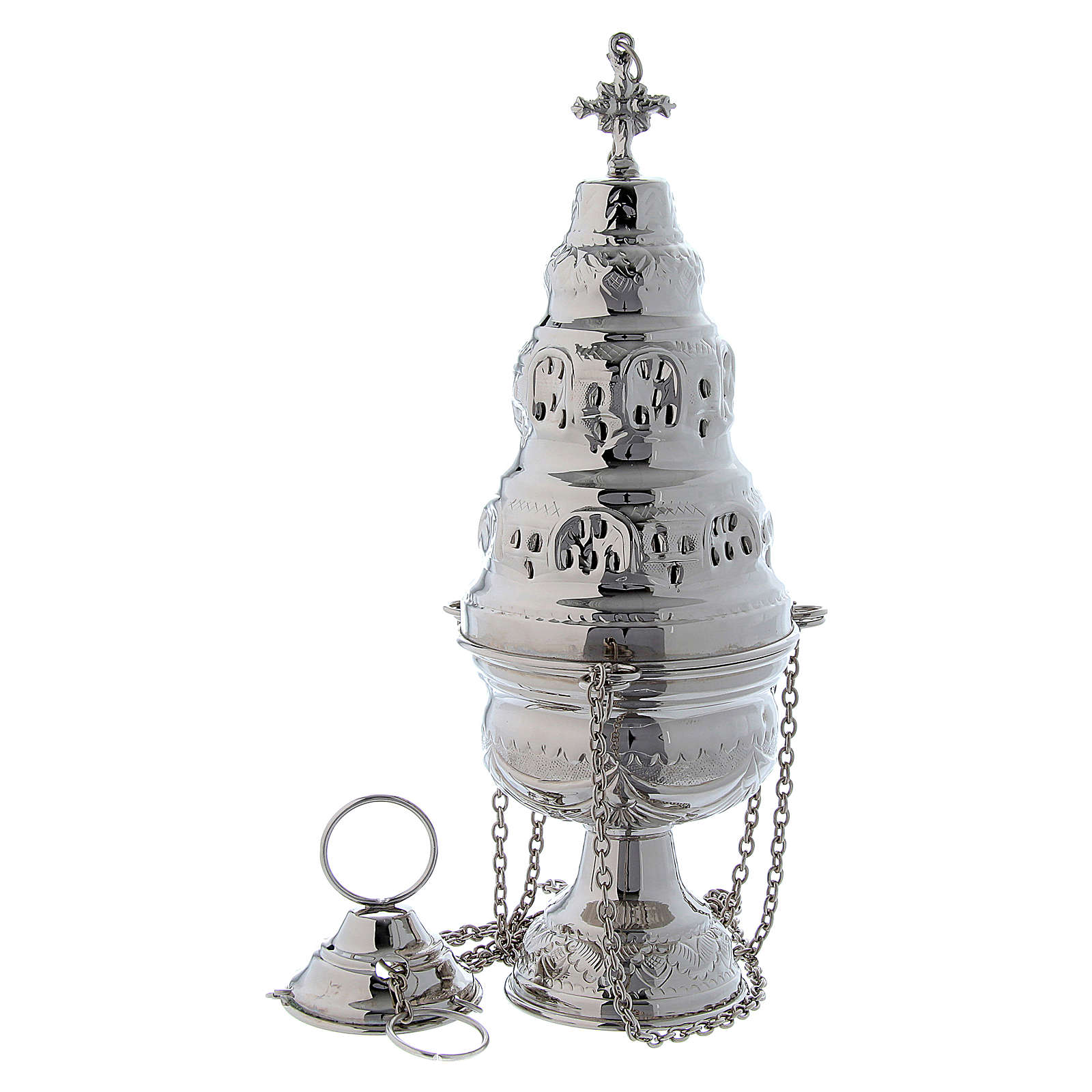 Incense set censer and boat with spoon in nickel online sales on