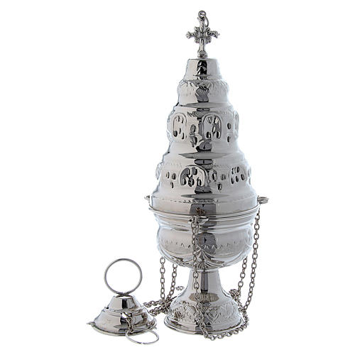 Incense set: censer and boat with spoon in nickel 2