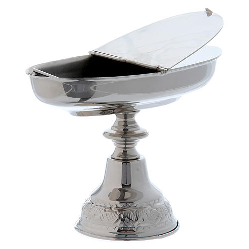 Incense set: censer and boat with spoon in nickel 5