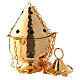 Gold plated thurible with circular and cross shaped holes s3