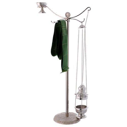 Thurible censer stand in silver-plated brass 5