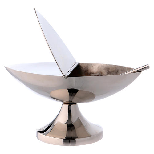 Zestaw Trybularz i Łódka z łyżeczką z mosiądzu posrebrzane 3