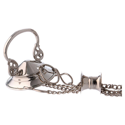 Thurible and boat set with spoon in silver-plated brass 4