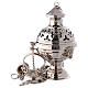 Thurible and boat set with spoon in silver-plated brass s2