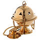Polished gold plated brass thurible 4 in s1