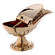 Boat with spoon in gold plated brass s3
