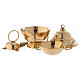 Censer in glossy golden brass 14 cm s2