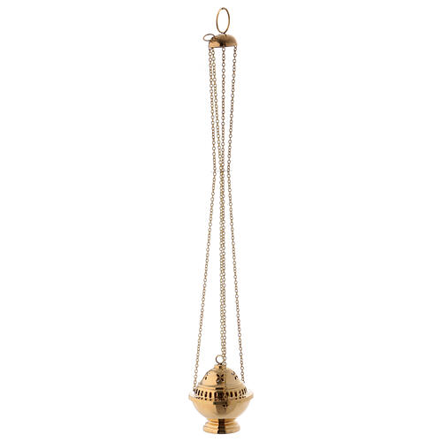 Thurible in polished gold plated brass 5 1/2 in 3