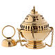 Thurible in polished gold plated brass 5 1/2 in s1