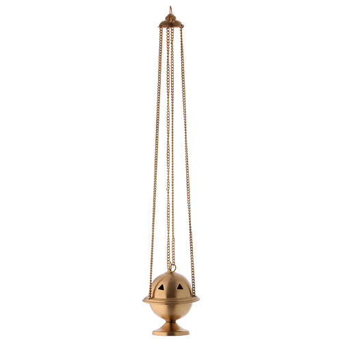 Matte gold plated brass thurible h 4 in 3
