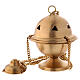 Matte gold plated brass thurible h 4 in s1