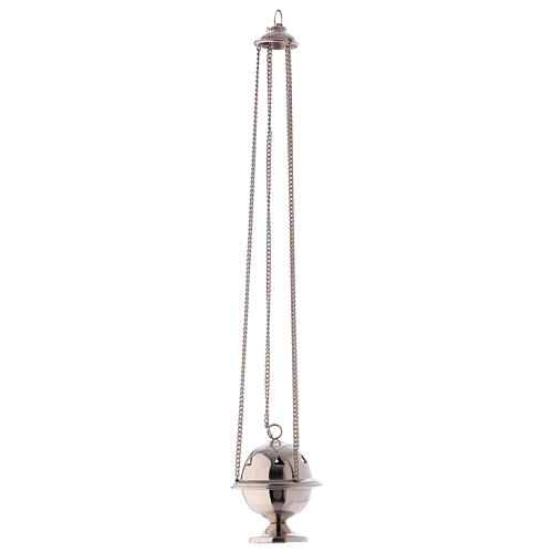 Polished silver-plated brass thurible h 4 in 3