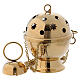 Incense thurible in gold plated brass s1