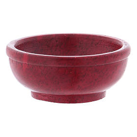 Porta-incenso tigela em pedra-sabão vermelha diâmetro 6,5 cm