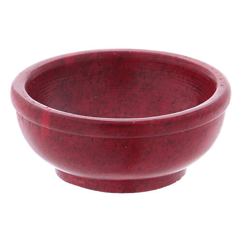 Incense bowl in red soapstone d. 2 1/2 in 1