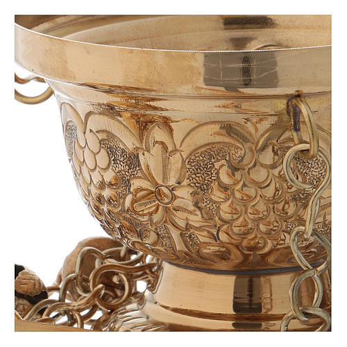 Encensoir en laiton doré brillant style orthodoxe h 16 cm 4