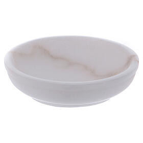 White soapstone bowl for incense d. 4 in