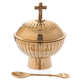 Round shaped censer made of golden brass