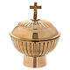 Gold plated brass boat with cross h 4 3/4 in s3