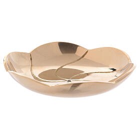 Bowl made of shiny golden brass in the shape of a lotus flower 8 cm