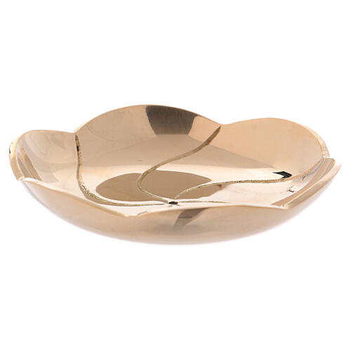Bowl made of shiny golden brass in the shape of a lotus flower 8 cm 2