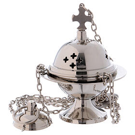 Thurible made of polished nickel-plated brass 11 cm