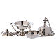 Thurible in polished nickel-plated brass with cross h 4 1/4 in s2