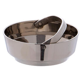 Incense bowl made from polished nickel-plated brass, diameter 9mm