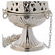 Thurible made of nickel-plated brass with openwork decoration and floral details s3
