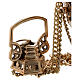 Thurible made of gold coloured brass with embossed leaf-shaped decorations 27 cm s4