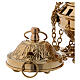 Thurible made of brass with embossed decorations in the shape of a leaf on the base and lid, 24 cm s3