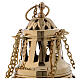 Brass thurible with leaves decoration on base and cover h 9 1/2 in s2