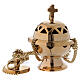 Thurible in shiny golden brass with triangular holes 11 cm s1