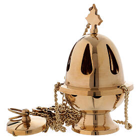 Gold plated brass thurible with removable burner