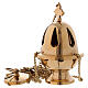 Gold plated brass thurible with removable burner s1