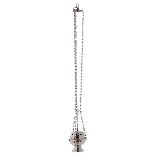 Thurible with domed cover in silver-plated brass 3