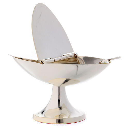 Boat with spoon in silver-plated brass 2